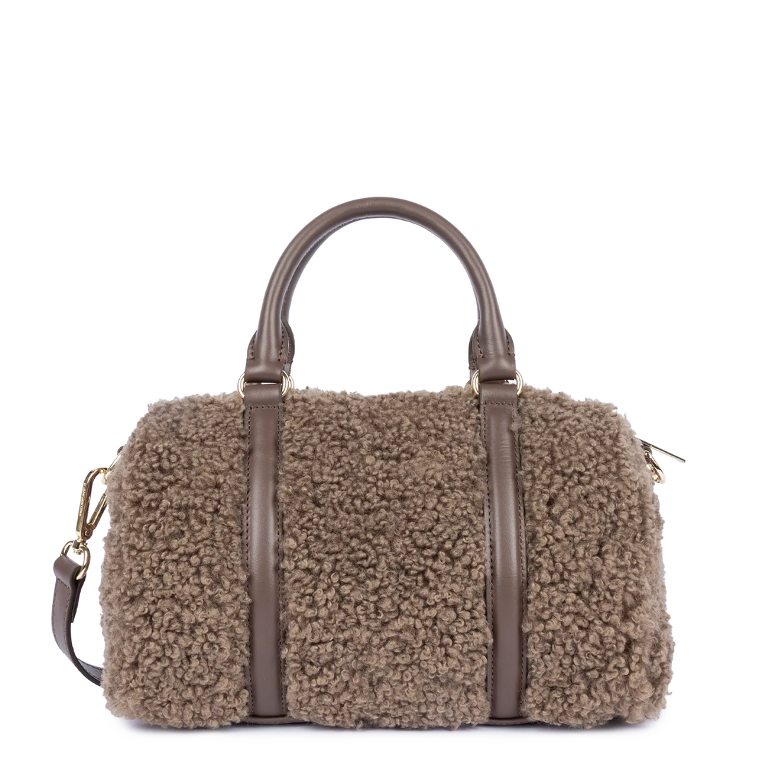 Sac polochon à moumoute marron Lancaster 518-086