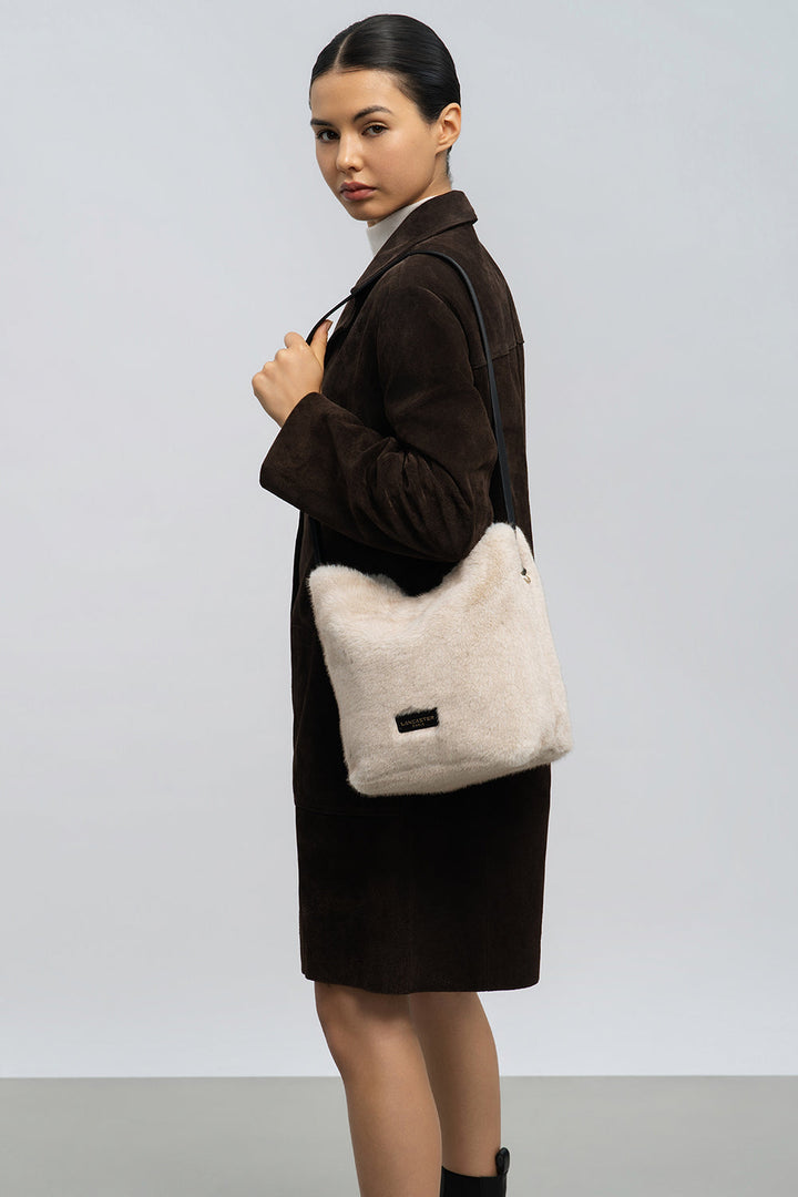 Sac seau en fourure blanc Lancaster 518-089