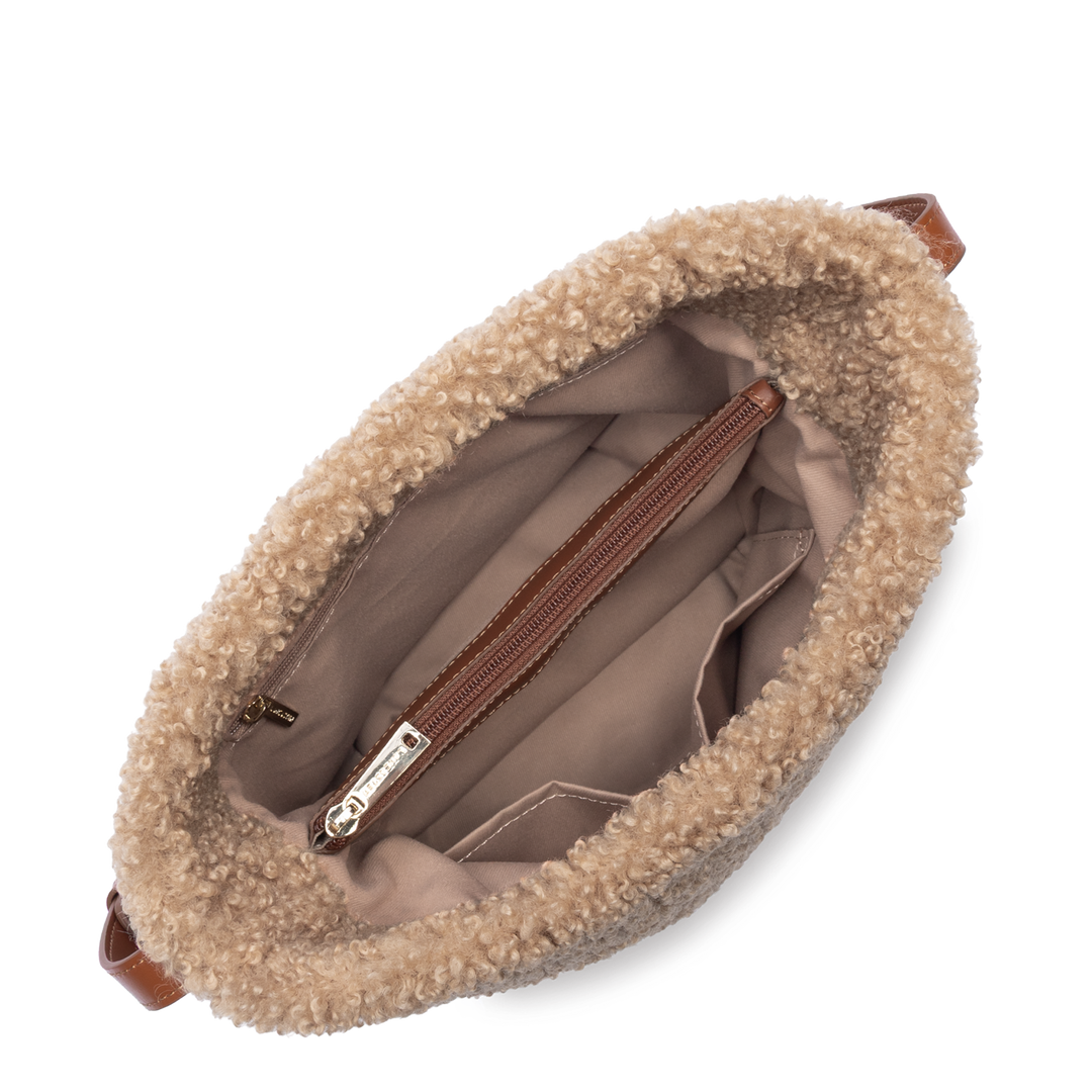 Sac seau en moumoute marron Lancaster 518-089