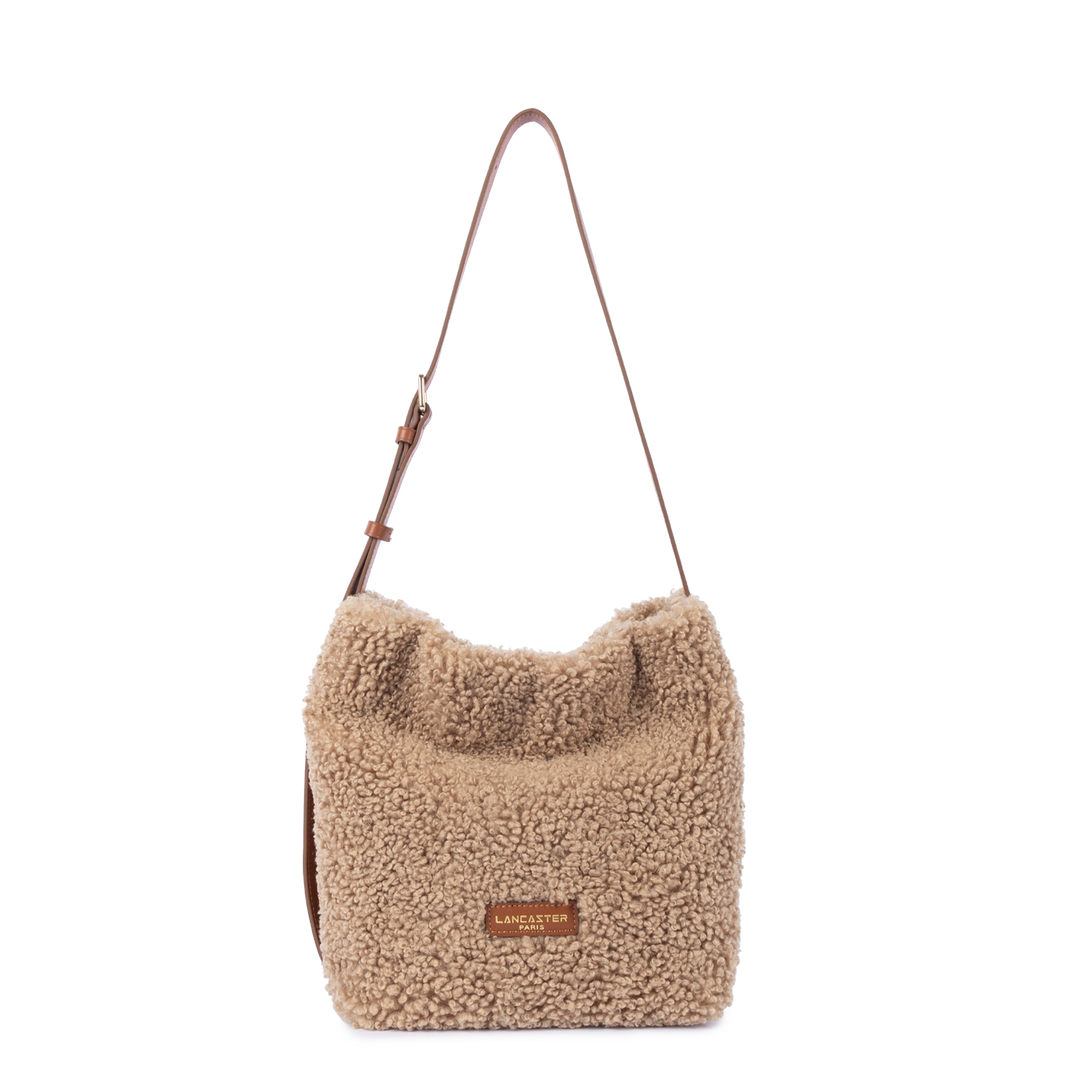 Sac seau en moumoute marron Lancaster 518-089