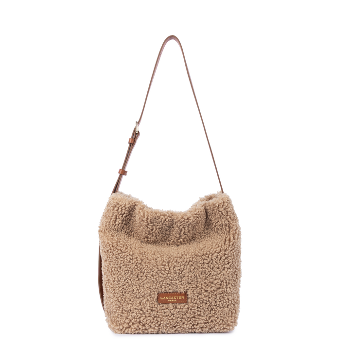Sac seau en moumoute marron Lancaster 518-089