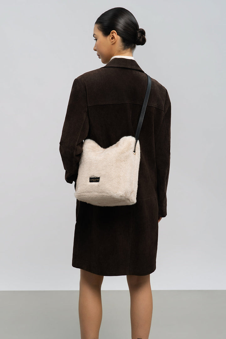 Sac seau en fourure blanc Lancaster 518-089