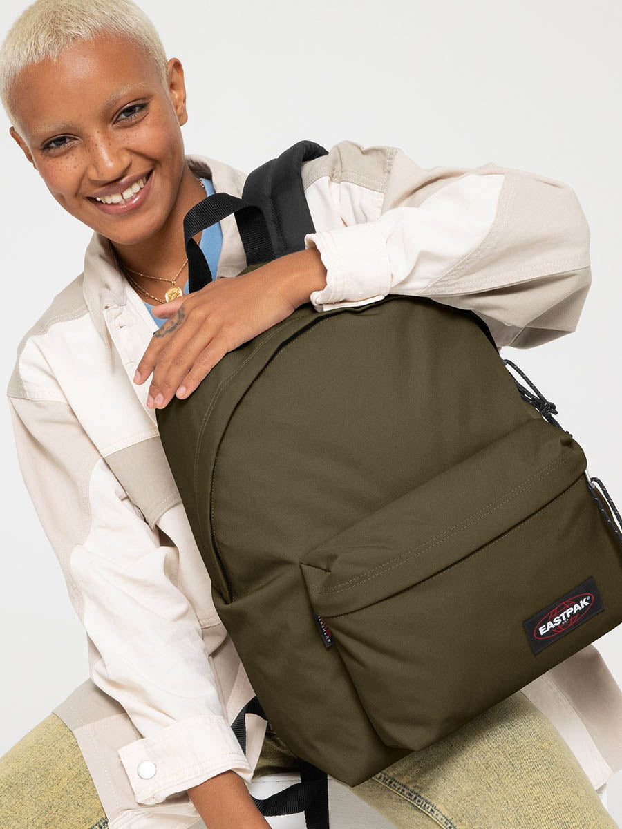Sac à dos Padded Pak'r vers kaki pour les cours au collège Eastpak