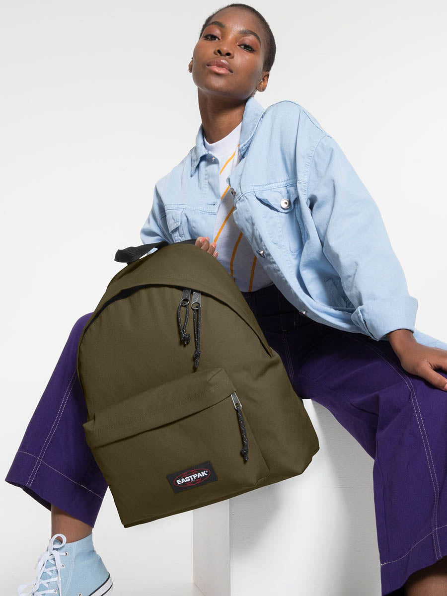 Sac à dos Padded Pak'r vers kaki pour les cours au collège Eastpak