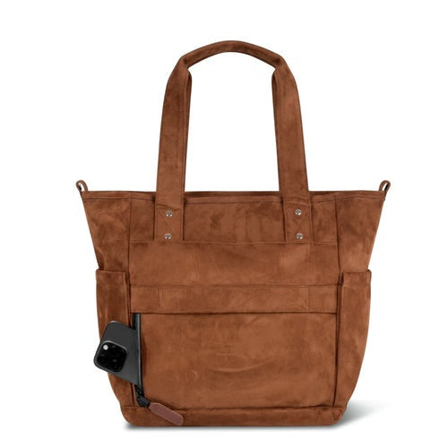 Tote bag marron en velour Winnipeg Cabaia