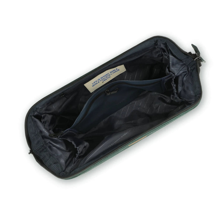Trousse de toilette en velours côtelé vert Cabaia Bremen